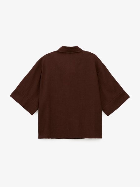 Купить Костюм однотонный рубашка+штаны женский GENUA G01111-0006 2XL Коричневый Артикул: 2000999484278 Фото №3