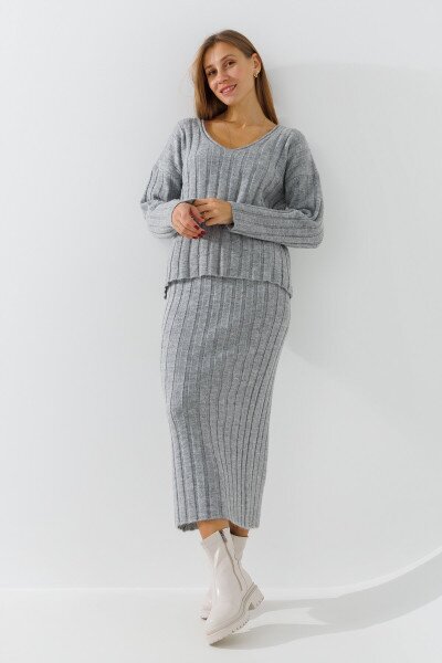 Купити Костюм однотонний жіночий Park karon 8406 One Size Сірий Артикул: 2000990782359 Фото №1