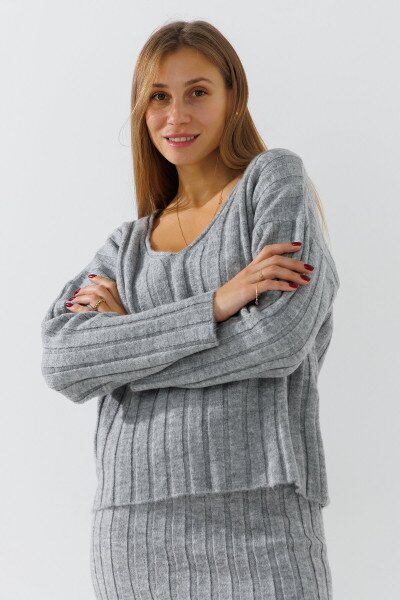 Купити Костюм однотонний жіночий Park karon 8406 One Size Сірий Артикул: 2000990782359 Фото №2