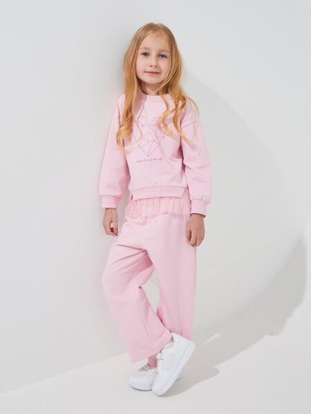 Купить Костюм свитшот+брюки для девочки Baby Show 14705 92 см Розовый Артикул: 2000999521560 Фото №1