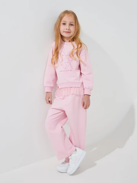 Купить Костюм свитшот+брюки для девочки Baby Show 14705 98 см Розовый Артикул: 2000999521577 Фото №1