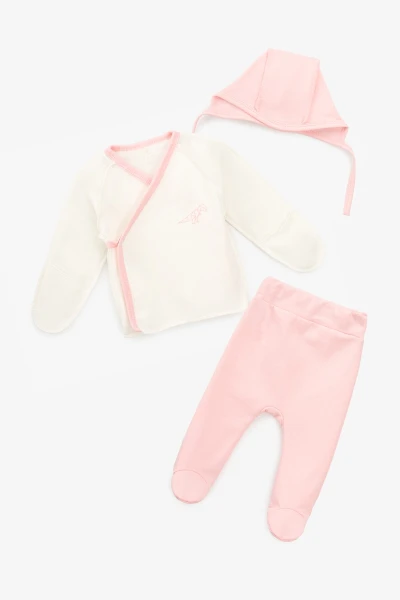 Костюм розпашенка+повзунки+шапка для малюків Baby Life А-305 62 см Рожево-молочний  Фото №0