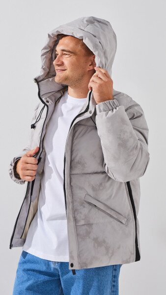 Купити Куртка однотонна чоловіча Demos 9915 S Сірий Артикул: 2000999149177 Фото №5