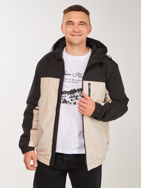 Купить Куртка однотонная мужская GENUA G01210-0015 L Черно-бежевый Артикул: 2000999396977 Фото №1