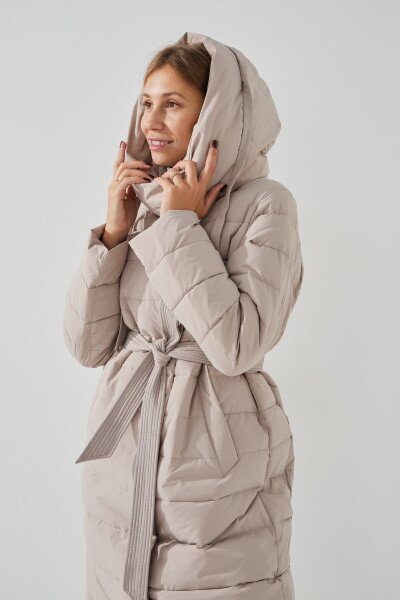 Купить Куртка однотонная женская Towmy 2373 2XL Бежевый Артикул: 2000990654052 Фото №4