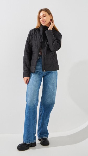 Купить Куртка однотонная женская GENUA G01116-0004 2XL Черный Артикул: 2000999415838 Фото №2