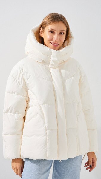 Купити Куртка однотонна жіноча On me TM-BF-C262 2XL Молочний Артикул: 2000999155321 Фото №1