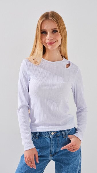 Купить Лонгслив однотонный для девочки LAWA GBC02305 146 см Белый Артикул: 2888000017871 Фото №1