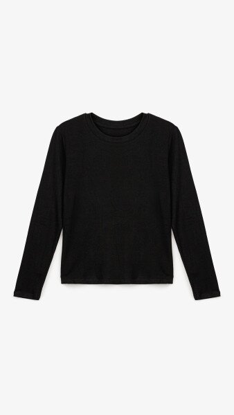Купить Лонгслив однотонный женский Bclothing 8837 S Черный Артикул: 2000999178290 Фото №7