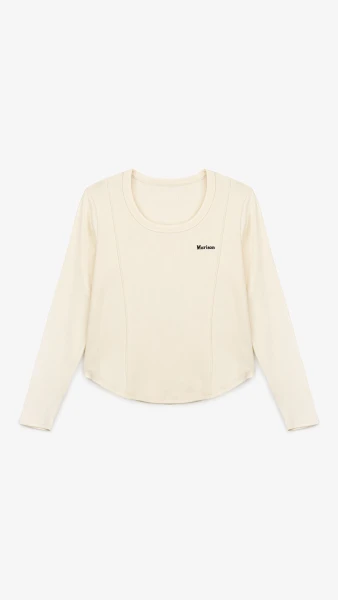 Лонгслив однотонный женский Bclothing 8853 M Молочный  Фото №0