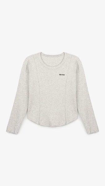 Лонгслив однотонный женский Bclothing 8853 M Светло-серый  Фото №6