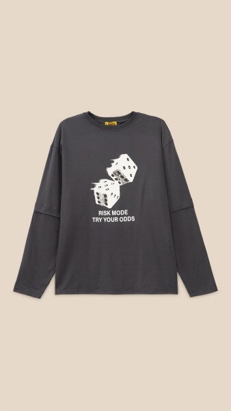 Купить Лонгслив с принтом мужской LAWA P-MT02310 S Графитовый Артикул: 2888000021519 Фото №7