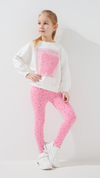 Купить Лосины с узором для девочки Happy Kids 105 110 см Розовый Артикул: 2000999432743 Фото №2