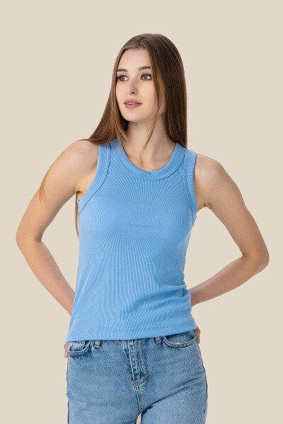 Купить Майка однотонная женская LAWA WBC02305 XS Голубой Артикул: 2000990218247 Фото №2