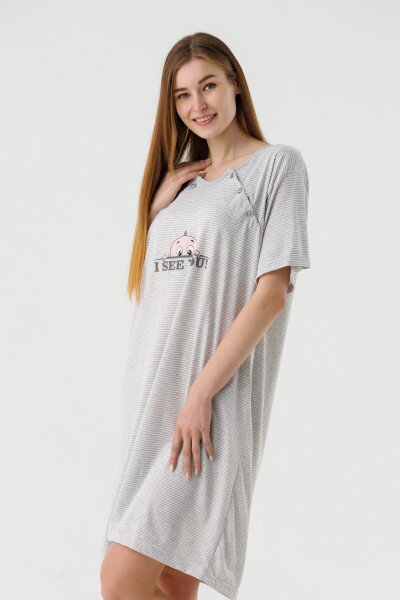 Купити Нічна сорочка для годуючих Sevgi 3187 2XL Сірий Артикул: 2000990512574 Фото №1