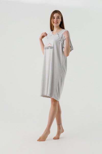 Купити Нічна сорочка для годуючих Sevgi 3187 2XL Сірий Артикул: 2000990512574 Фото №4