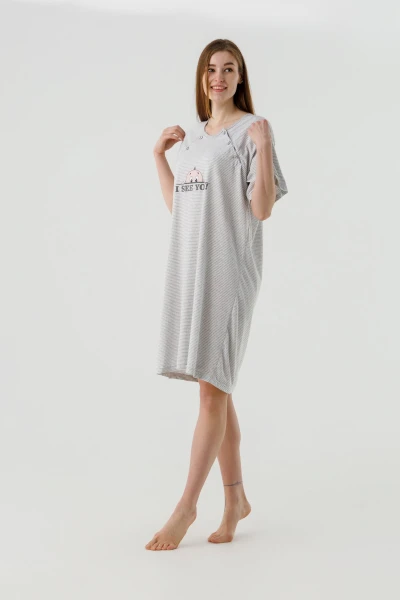 Ночная рубашка для кормящих Sevgi 3187 2XL Серый  Фото №3