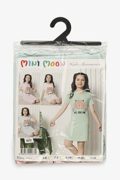 Нічна сорочка для дівчинки Mini Moon 0870 110 см Блакитний  Фото №8