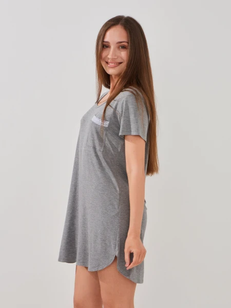 Купити Нічна сорочка жіноча Fleri F60191 46 Сірий Артикул: 2000999610394 Фото №3