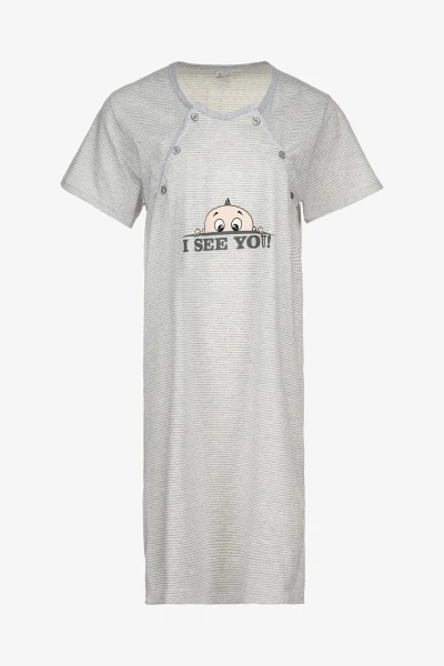 Ночная рубашка для кормящих Betul 3187 4XL Серый  Фото №6