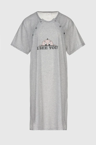 Ночная рубашка для кормящих Sevgi 3187 2XL Серый  Фото №7