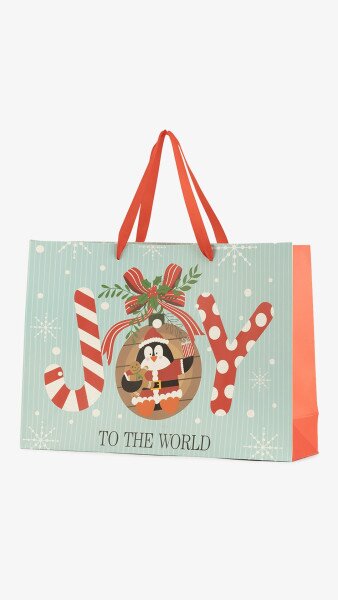 Купити Пакет паперовий новорічний JUMBO XMAS 760295ЬД Бірюзовий Артикул: 2000999372087 Фото №1