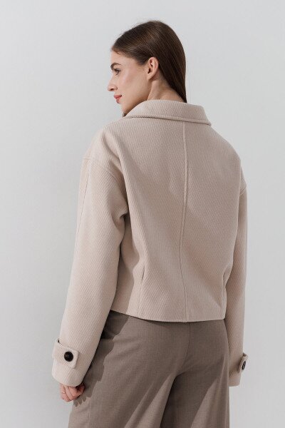 Купить Пальто однотонное женское On me 5288 XL Молочный Артикул: 2000990886545 Фото №5