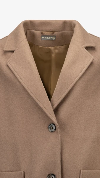 Купить Пальто однотонное женское GENUA G01120-0002 4XL Кофейный Артикул: 2000999413148 Фото №10