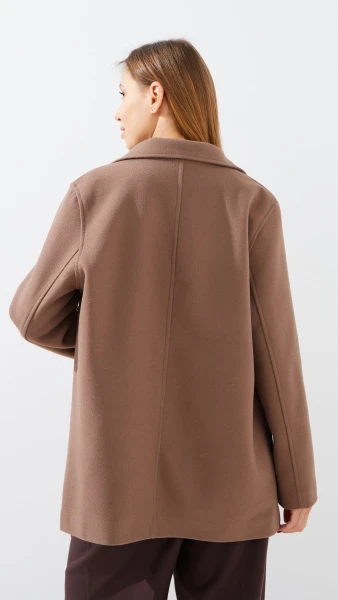 Купить Пальто однотонное женское GENUA G01120-0002 4XL Кофейный Артикул: 2000999413148 Фото №6