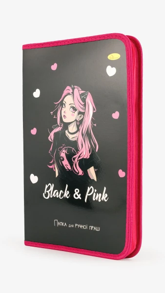 Папка для ручної праці Апельсин АП-1002 BLACK AND PINK А4 Різнокольоровий  Фото №0