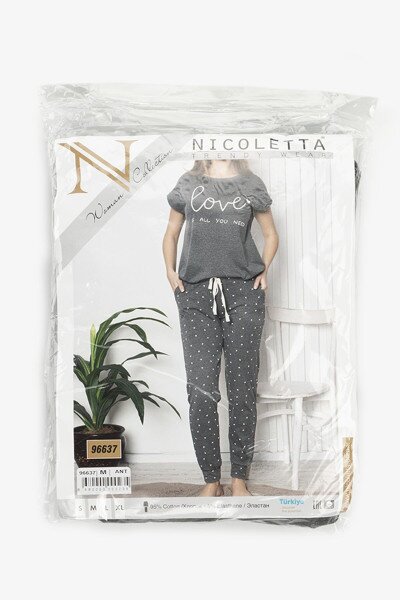 Купити Піжама жіноча Nicoletta 96637 S Сірий Артикул: 2000991009905 Фото №16