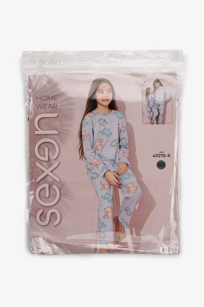 Купить Пижама для девочки SEYKOTEKS K-41076 104-110 см Серый (2000990787088A) Артикул: 2000990787088 Фото №16