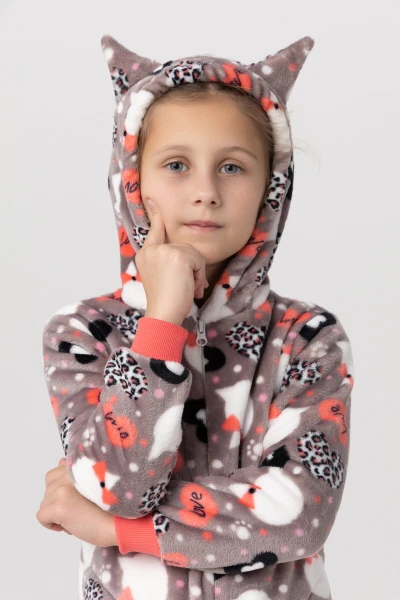 Піжама кігурумі для дівчинки Barwa 0230Котики 32 Бежевий (2000990206619A)  Фото №1