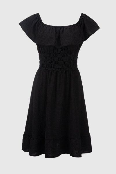 Купить Платье однотонное женское 2424 XS Черный Артикул: 2000990649805 Фото №6