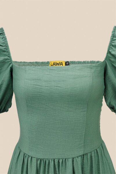 Купити Сукня однотонна жіноча LAWA WTC02382 XS Зелений Артикул: 2000990656230 Фото №7