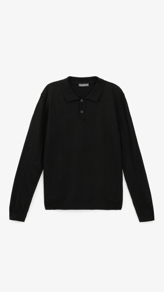 Купить Поло однотонный мужской GENUA G01205-0005 M Черный Артикул: 2000999472268 Фото №6