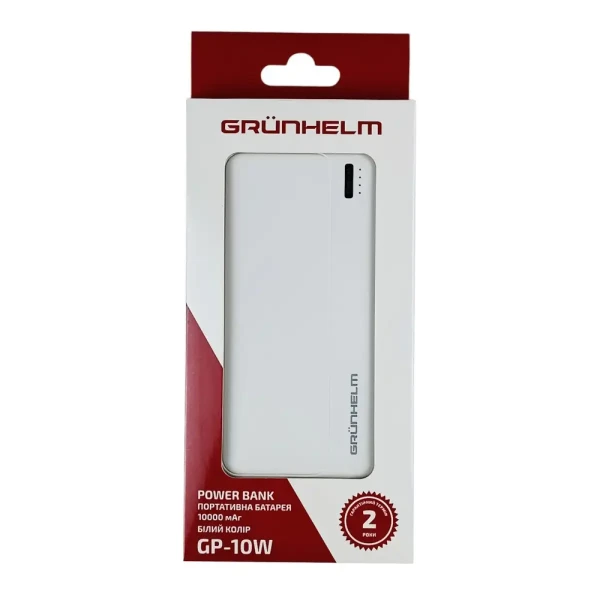 Купити Повербанк GRUNHELM GP-10W 10.000 mAh Білий Артикул: 6990001375181 Фото №3