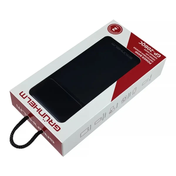 Купить Повербанк GRUNHELM GP-20BQC 20000 mAh; быстрая зарядка 22.5W Черный Артикул: 6990001375303 Фото №3