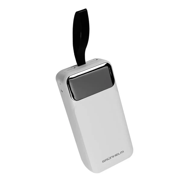 Купити Повербанк GRUNHELM GP-30WQC 30.000 mAh; швидка зарядка 22.5W Білий Артикул: 6990001375310 Фото №1