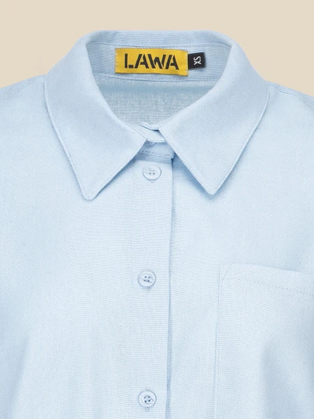 Купити Сорочка однотонна жіноча LAWA K-WTC02392 L Блакитний Артикул: 2000990641854 Фото №7