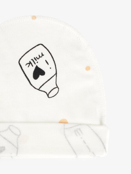 Купить Шапочка для малышей с подворотом "Milk" 910110м 38 см Молочный Артикул: 4821111446008 Фото №2
