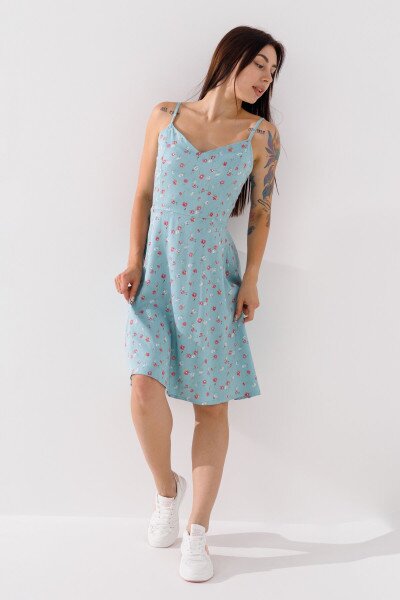 Купити Сарафан з візерунком жіночий  2425 XS М'ятний (2000990655967S) Артикул: 2000990655967 Фото №1