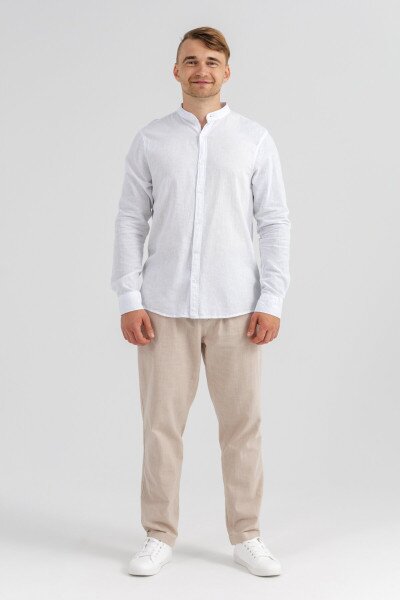 Купить Рубашка однотонная мужская FIGO 18399 S Белый (2000990623768S) Артикул: 2000990623768 Фото №2