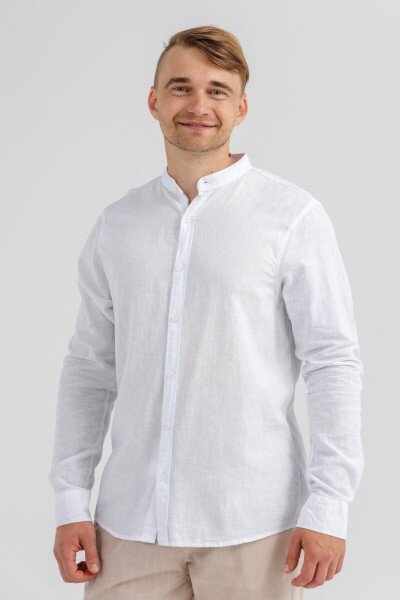 Купить Рубашка однотонная мужская FIGO 18399 S Белый (2000990623768S) Артикул: 2000990623768 Фото №1