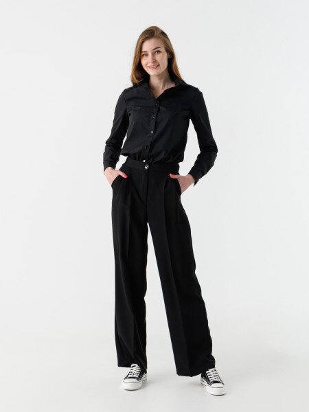 Купить Рубашка однотонная женская 694 baza XS Черный (2000990485687D) Артикул: 2000990485687 Фото №2