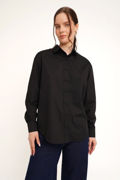 Купити Сорочка однотонна жіноча LAWA CTM WTC02313 2XL Чорний Артикул: 2000989924395 Фото №1