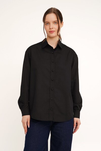 Купити Сорочка однотонна жіноча LAWA CTM WTC02313 2XL Чорний Артикул: 2000989924395 Фото №2
