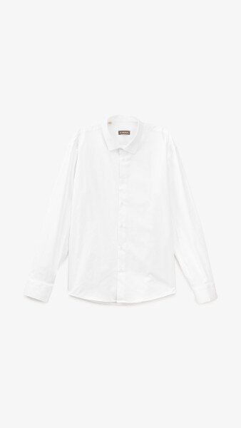 Купить Рубашка классическая однотонная мужская GENUA 3808-1 2XL Белый Артикул: 2000999421143 Фото №7