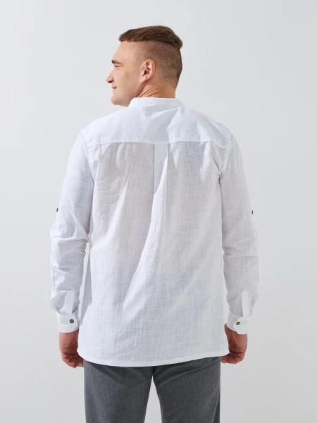 Купить Рубашка однотонная мужская GENUA G01218-0011 2XL Белый Артикул: 2000999520761 Фото №5