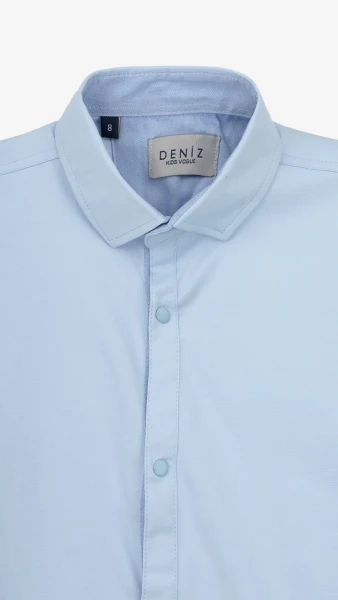 Сорочка однотонна для хлопчика Deniz 02044 116 см Блакитний  Фото №6